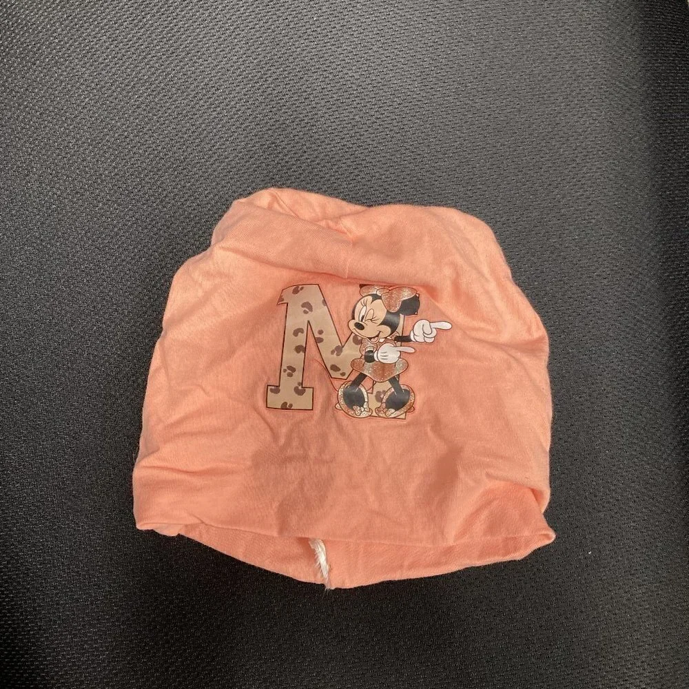 Minnie Mouse peach baby hat